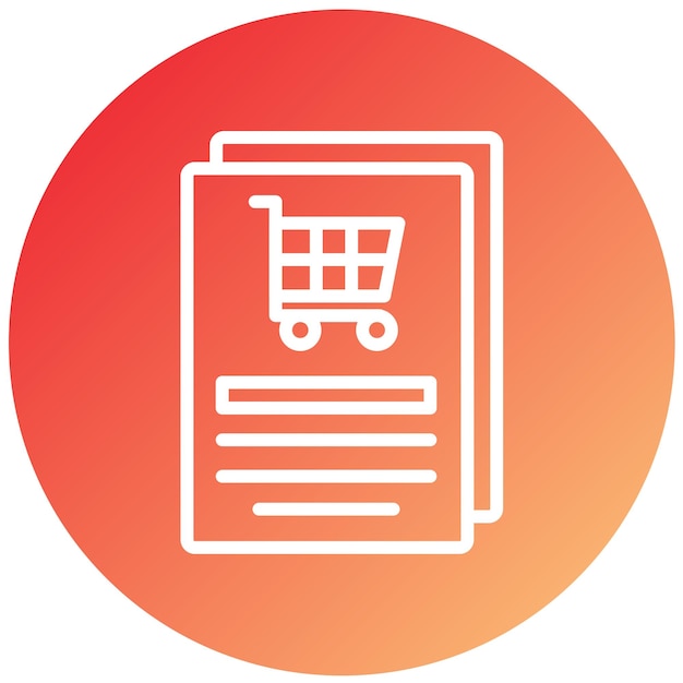 Diseño vectorial Estilo del icono de registro del carrito