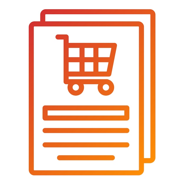 Diseño vectorial Estilo del icono de registro del carrito