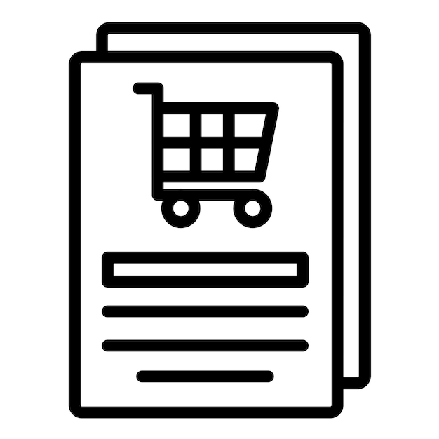 Diseño vectorial Estilo del icono de registro del carrito