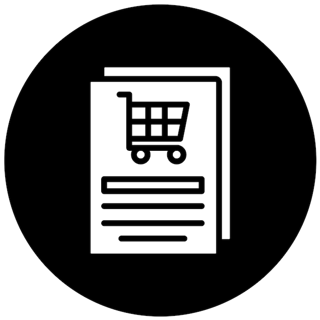 Diseño vectorial Estilo del icono de registro del carrito