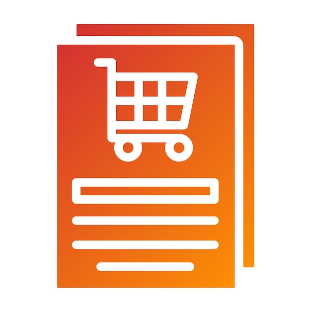 Diseño vectorial Estilo del icono de registro del carrito