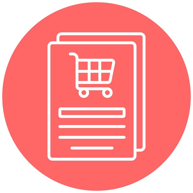 Diseño vectorial Estilo del icono de registro del carrito