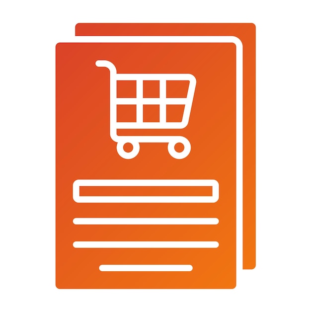 Diseño vectorial Estilo del icono de registro del carrito