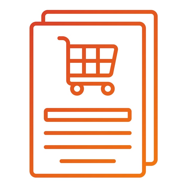 Diseño vectorial Estilo del icono de registro del carrito
