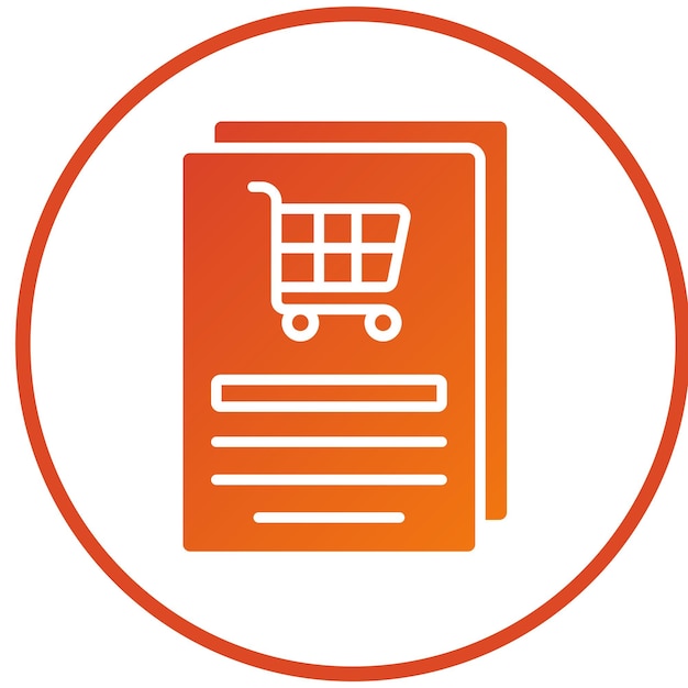 Diseño vectorial Estilo del icono de registro del carrito