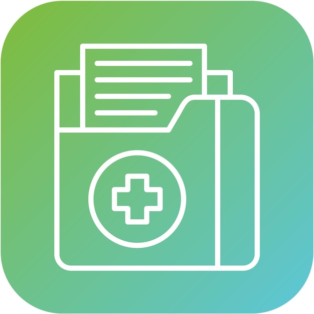Diseño vectorial Estilo del icono de los registros médicos