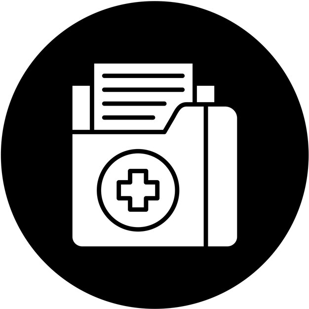 Diseño vectorial Estilo del icono de los registros médicos