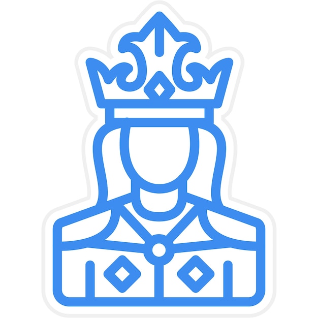 Diseño vectorial Estilo de icono de la reina