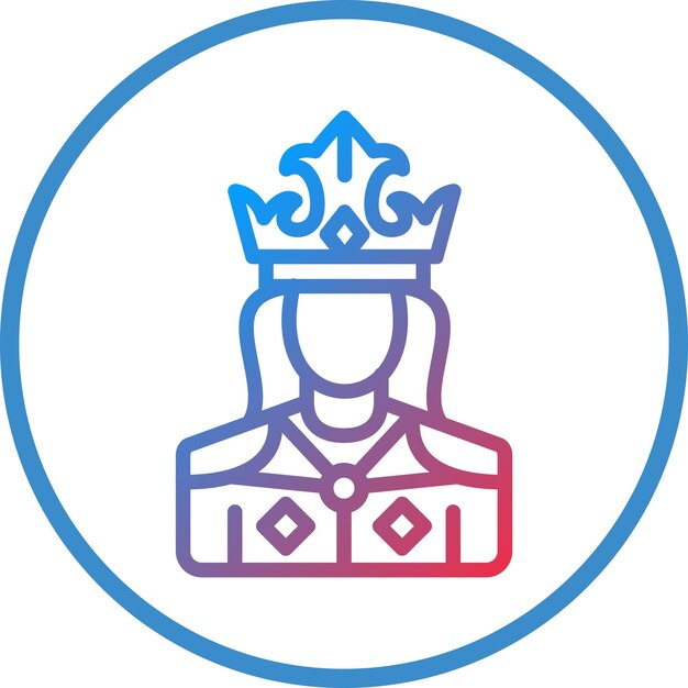 Diseño vectorial Estilo de icono de la reina
