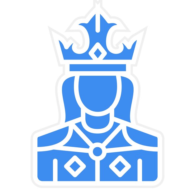 Diseño vectorial Estilo de icono de la reina