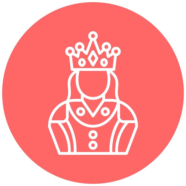 Diseño vectorial Estilo de icono de la reina
