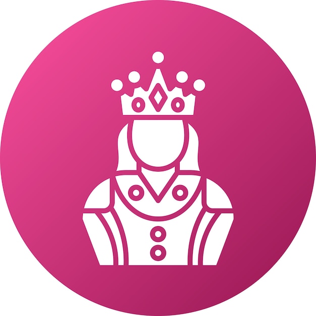 Diseño vectorial Estilo de icono de la reina
