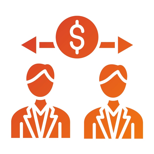 Diseño vectorial Estilo del icono de la relación comercial