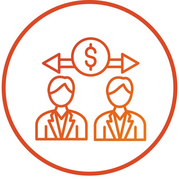 Diseño vectorial Estilo del icono de la relación comercial