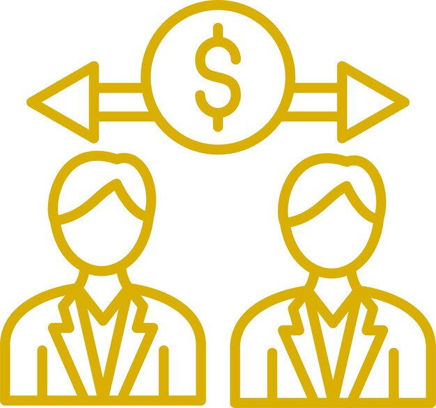 Diseño vectorial Estilo del icono de la relación comercial