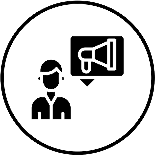 Diseño vectorial Estilo de icono de relaciones públicas
