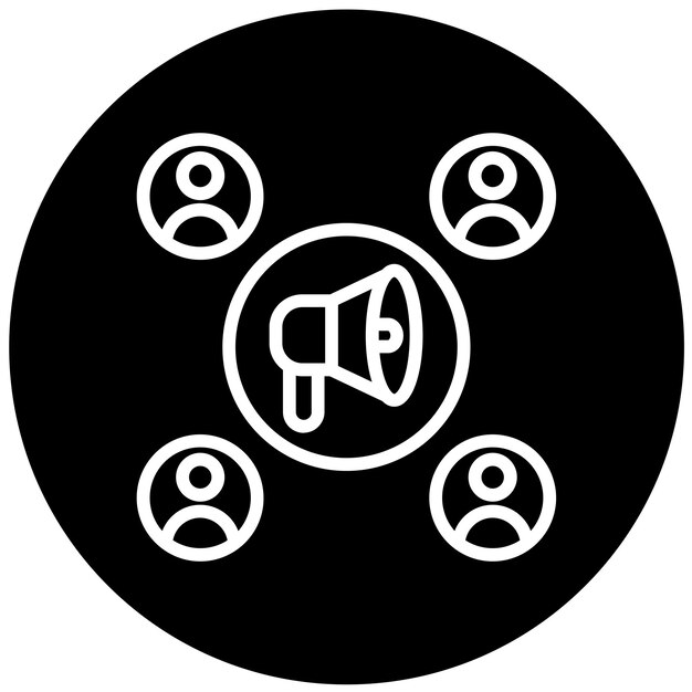 Diseño vectorial Estilo de icono de relaciones públicas