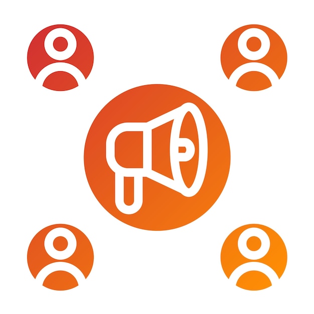 Diseño vectorial Estilo de icono de relaciones públicas