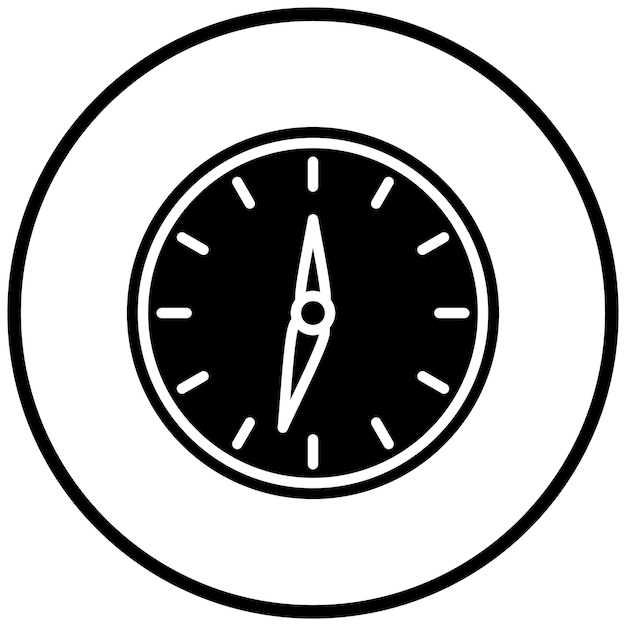 Diseño vectorial Estilo del icono del reloj de Año Nuevo