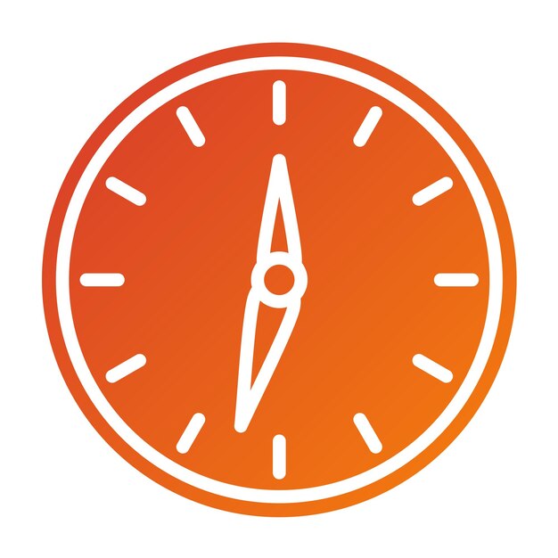 Diseño vectorial Estilo del icono del reloj de Año Nuevo