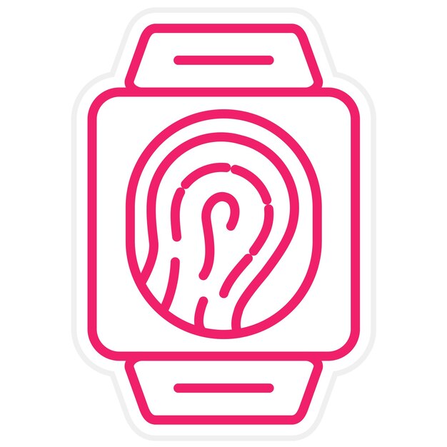 Diseño vectorial Estilo del icono del reloj inteligente biométrico