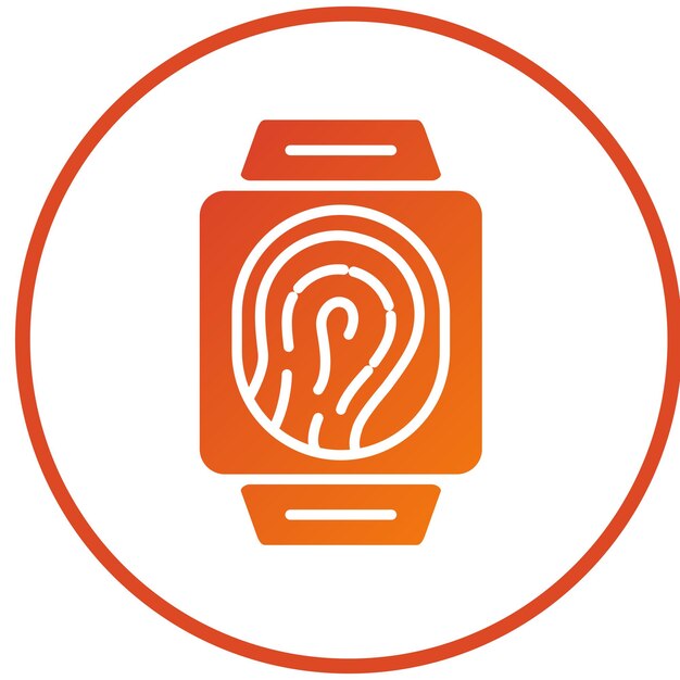 Diseño vectorial Estilo del icono del reloj inteligente biométrico