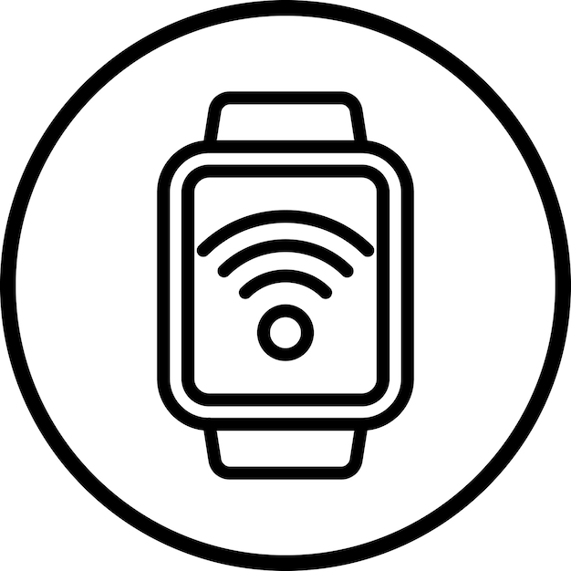 Diseño vectorial del estilo del icono del reloj inteligente