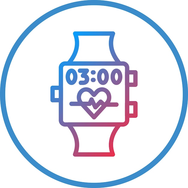 Diseño vectorial del estilo del icono del reloj inteligente