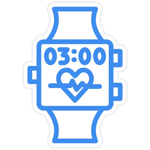 Diseño vectorial del estilo del icono del reloj inteligente
