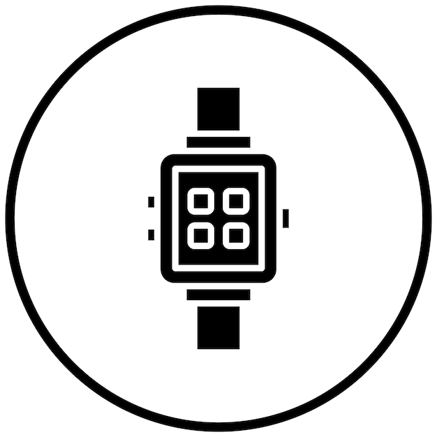 Diseño vectorial del estilo del icono del reloj inteligente
