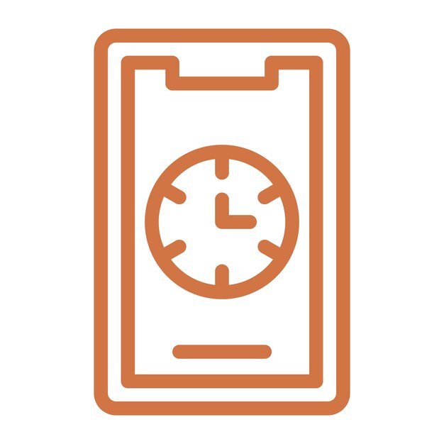 Diseño vectorial Estilo del icono del reloj móvil