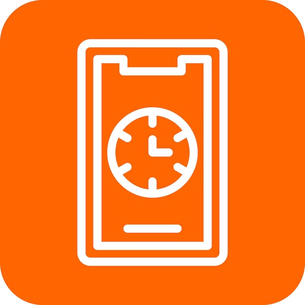 Diseño vectorial Estilo del icono del reloj móvil