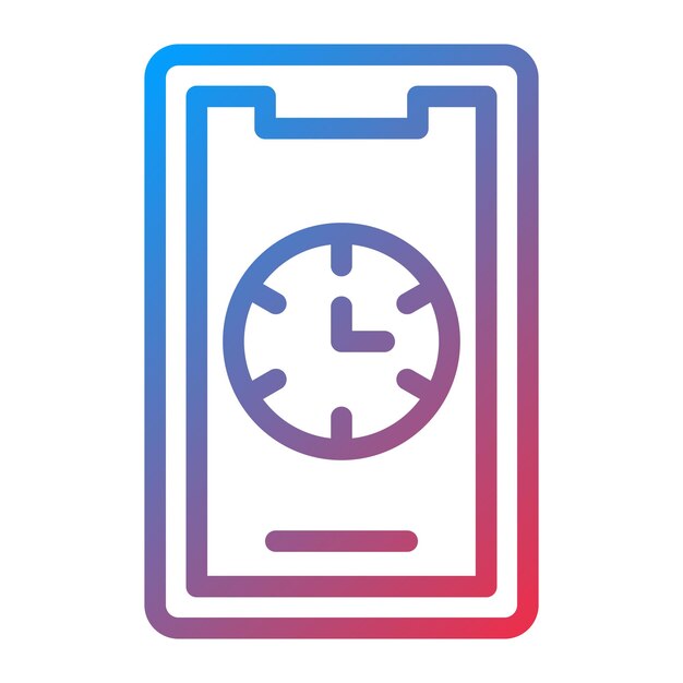 Diseño vectorial Estilo del icono del reloj móvil