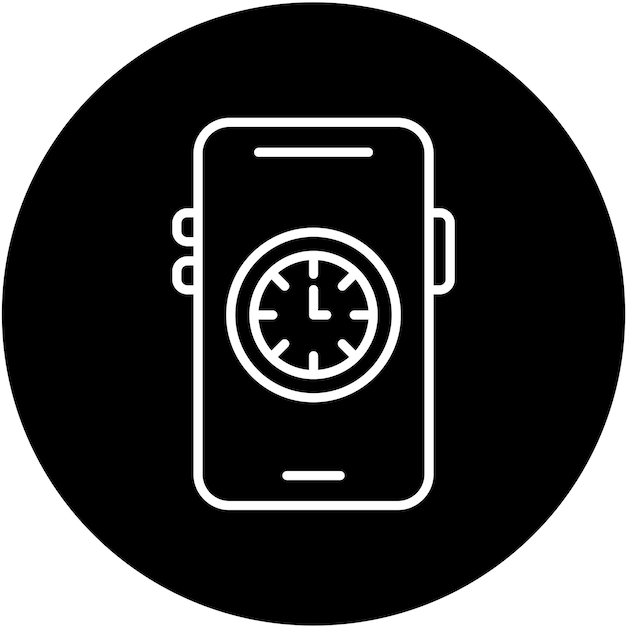 Diseño vectorial Estilo del icono del reloj móvil