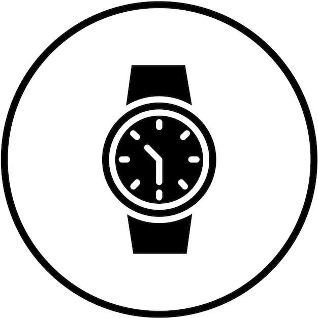 Diseño vectorial Estilo del icono del reloj de muñeca