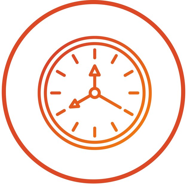 Diseño vectorial Estilo del icono del reloj de pared