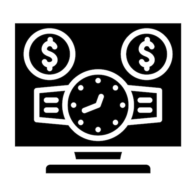 Diseño vectorial Estilo del icono del reloj de precio