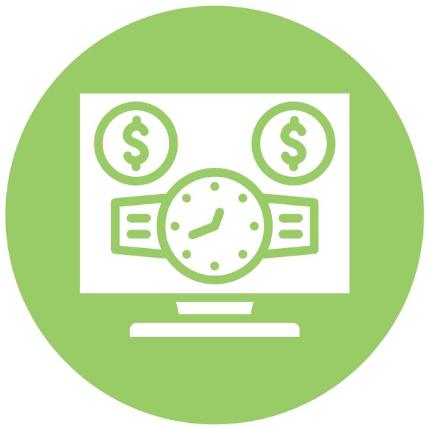 Diseño vectorial Estilo del icono del reloj de precio