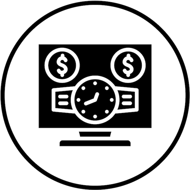 Diseño vectorial Estilo del icono del reloj de precio