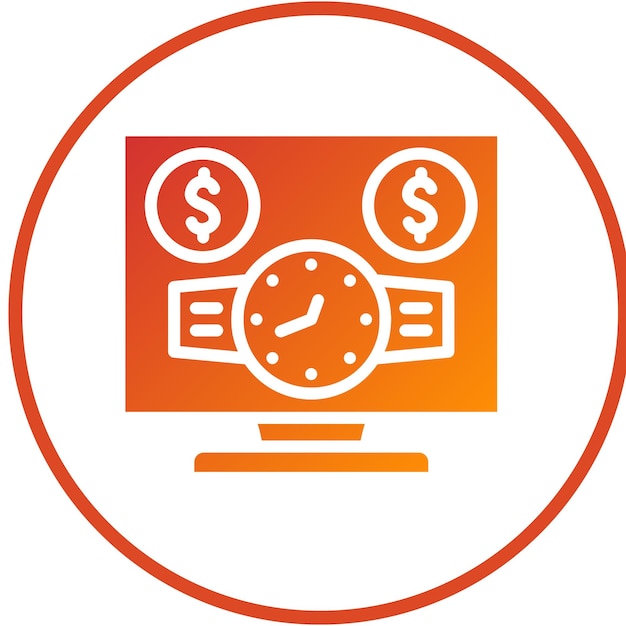 Diseño vectorial Estilo del icono del reloj de precio
