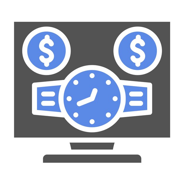 Diseño vectorial Estilo del icono del reloj de precio