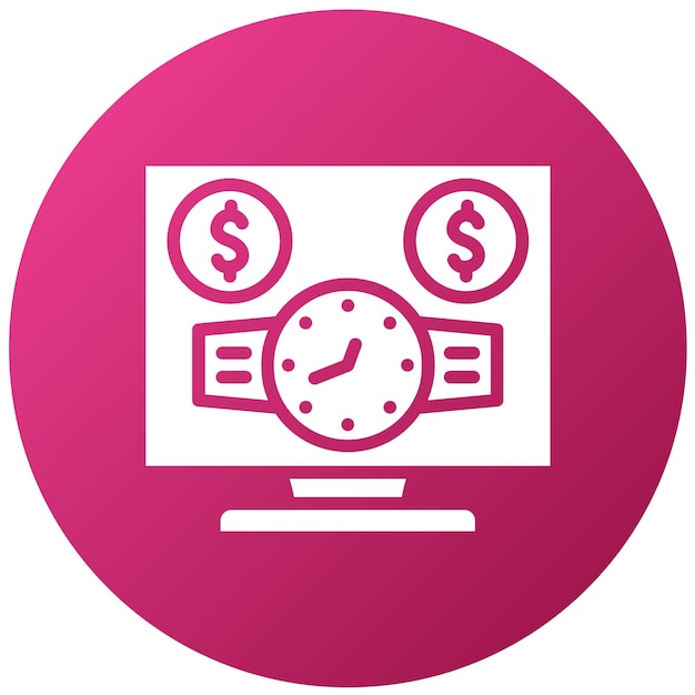 Diseño vectorial Estilo del icono del reloj de precio