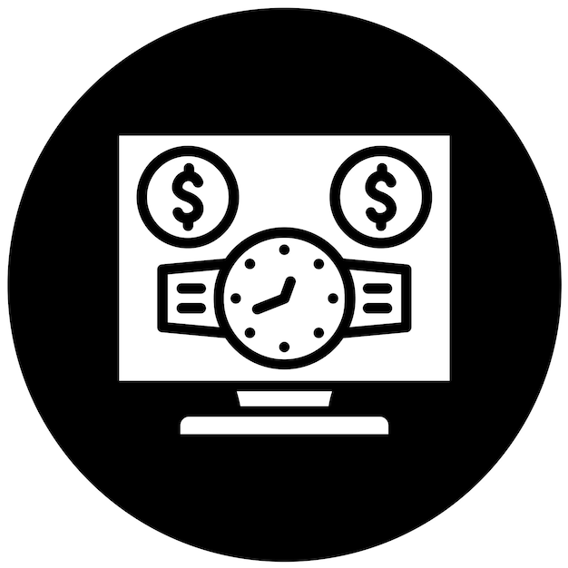 Diseño vectorial Estilo del icono del reloj de precio