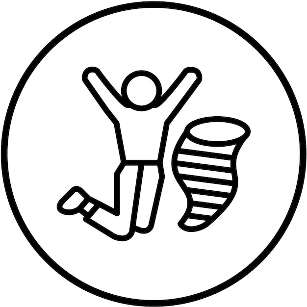 Diseño vectorial estilo de icono de remolino jubilante