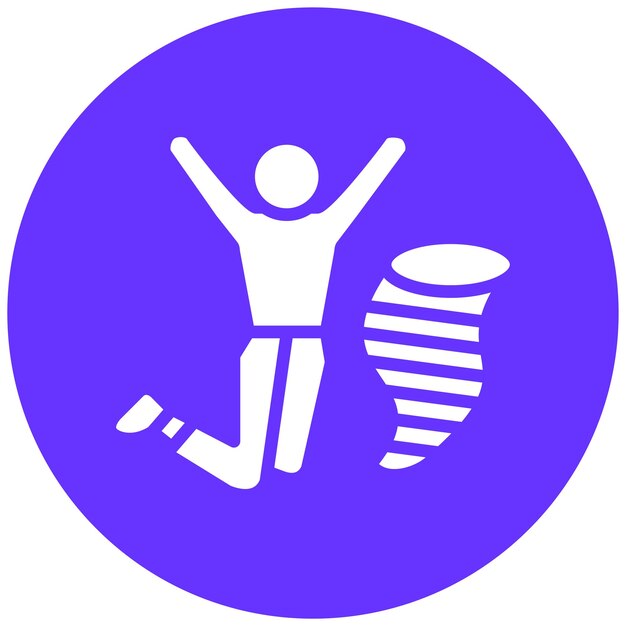 Diseño vectorial estilo de icono de remolino jubilante