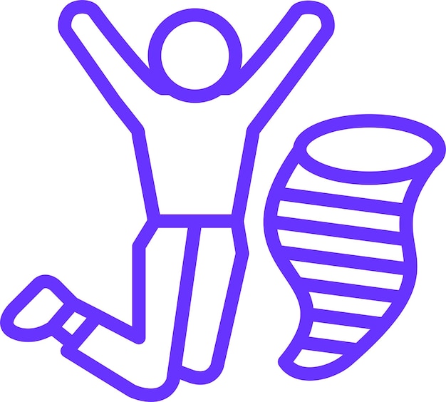 Diseño vectorial estilo de icono de remolino jubilante