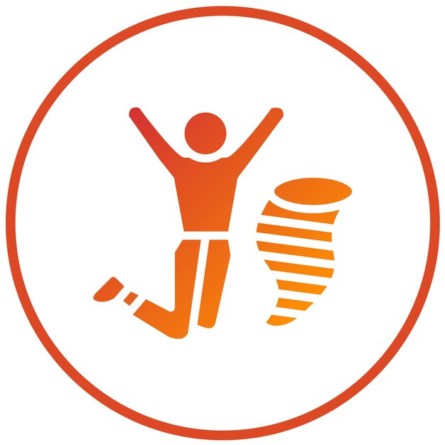 Diseño vectorial estilo de icono de remolino jubilante