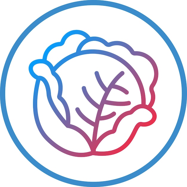 Diseño vectorial de estilo de icono de repollo