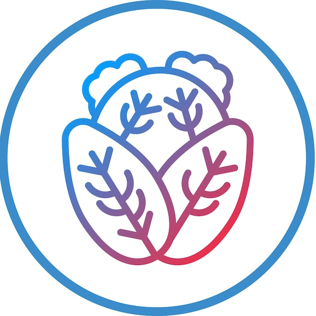 Diseño vectorial de estilo de icono de repollo