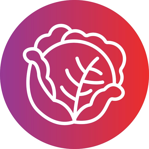 Diseño vectorial de estilo de icono de repollo